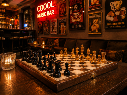 Schachspiel in gemütlicher Lounge-Atmosphäre in Berlin-Schöneberg